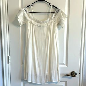Off the shoulder white dress